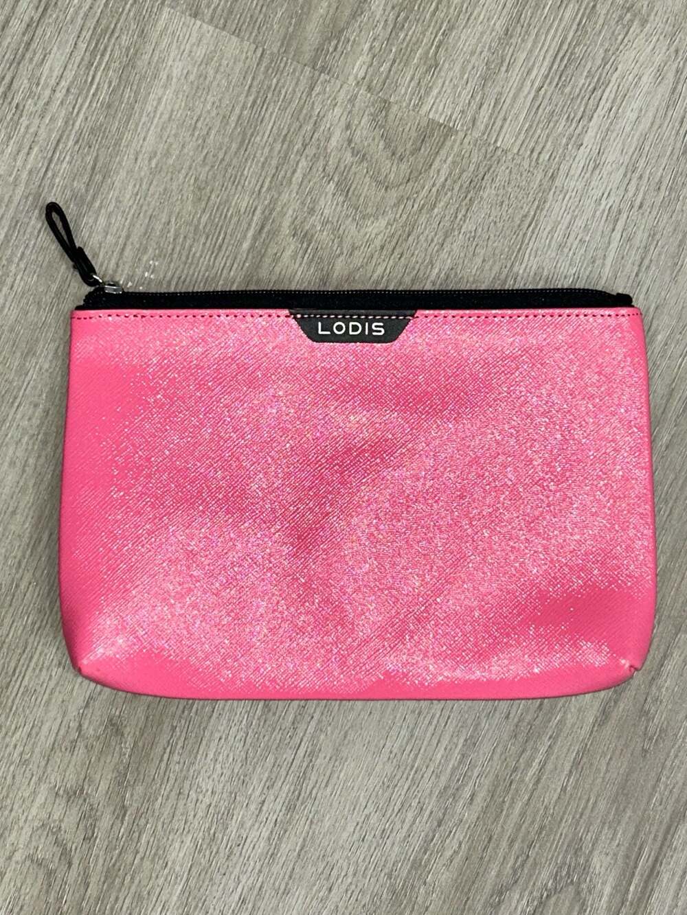 Lodis Pink Glitter Cosmetic Pouch Zippered Travel Bag X29